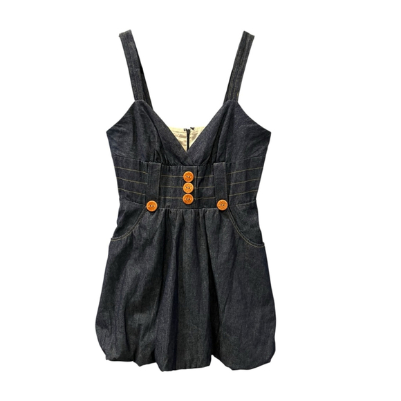 VaVa By Joy Han NWT Size Large Denim Mini Dress Women's $130 Lined Pockets Blue - Picture 1 of 5